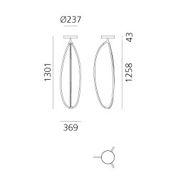 Arrival 130 - Loftlampe - LED - Guld - Artemide