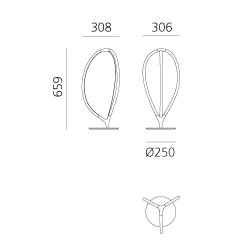 Arrival T - Bordlampe - LED - Guld - Artemide