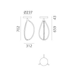 Arrival 70 - Loftlampe - LED - Sort - Artemide