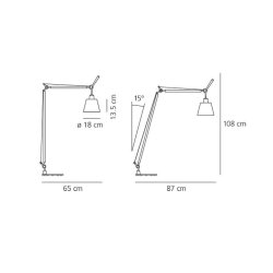 Tolomeo Basculante Gulvlampe - Gr skrm - Artemide