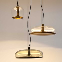 Aurelia S 45 Pendel - Gunmetal/Transparent - Leucos