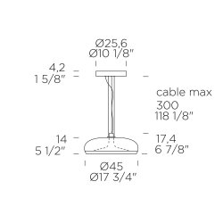 Aurelia S 45 Pendel - Gunmetal/Transparent - Leucos