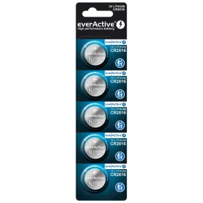 EverActive Batteri - CR2016 - knapcelle - 3V - 5 Pak