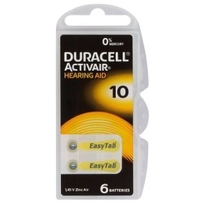 Hreapperat Batterier - Activair - DA10 - knapcelle batteri - 1,45V - Duracell - 6 styk