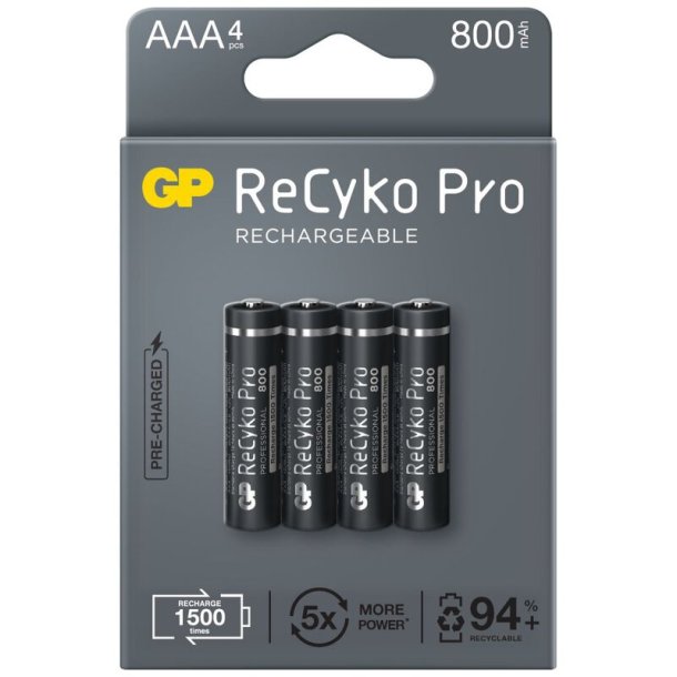 Batterier - Genopladelige - AAA/LR03 - 800mAh - 4pak