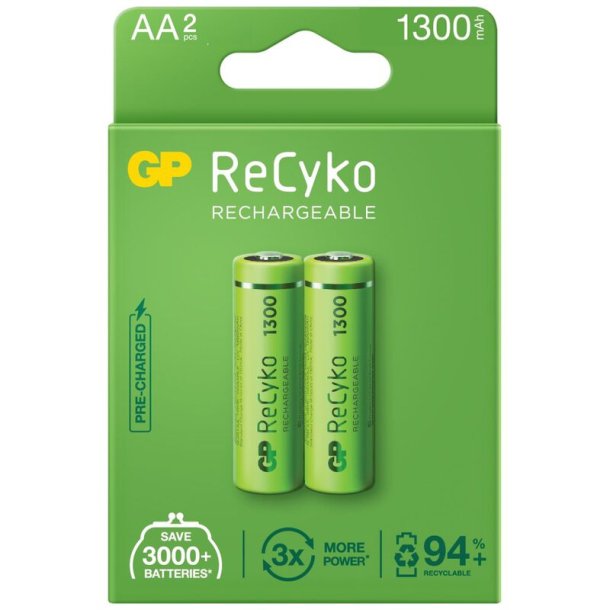 Batterier - Genopladelige - AA/R6 - 1300mAh - 2pak