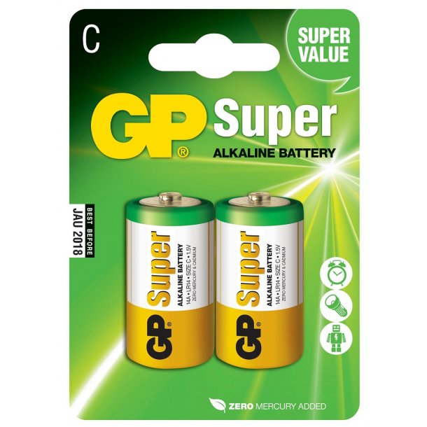GP Super Alkaline - C/LR14 - Batteri - 2pak - GN