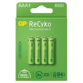 Batterier - Genopladelige - AAA/LR03 - 650mAh - 4pak
