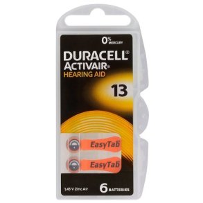 Hreapperat Batterier - Activair - 13 - knapcelle batteri - 1,45V - Duracell - 6 Styk