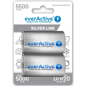 Batteri - Genopladelige - R20 - D - 5000mAh - EverActive