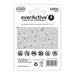 Batteri - Genopladelige - R20 - D - Proffesionel - 9000mAh - EverActive