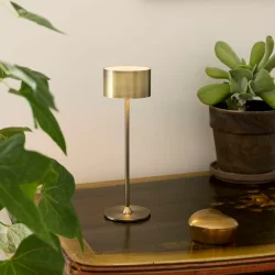 Bistro LED Bordlampe - Antik B�rstet Messing - Genopladelig - Nielsen Light