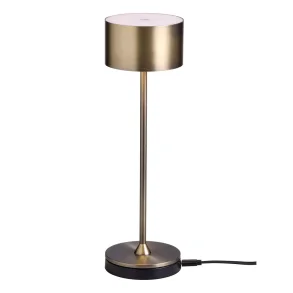 Bistro LED Bordlampe - Antik B�rstet Messing - Genopladelig - Nielsen Light