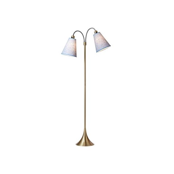 Fodgnger Gulvlampe - Antik Messing/Bl Nistret - Nielsen Light