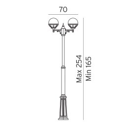 Bologna Stolpe - 2 - Opal - Sort - Norlys