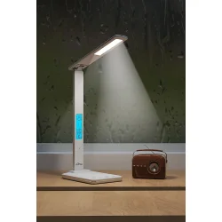 Watch &amp; Light Bordlampe - Qi Trdls Telefon oplader