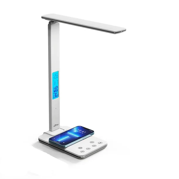 Watch &amp; Light Bordlampe - Qi Trdls Telefon oplader