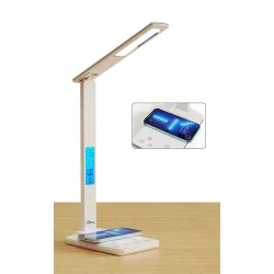 Watch &amp; Light Bordlampe - Qi Trdls Telefon oplader