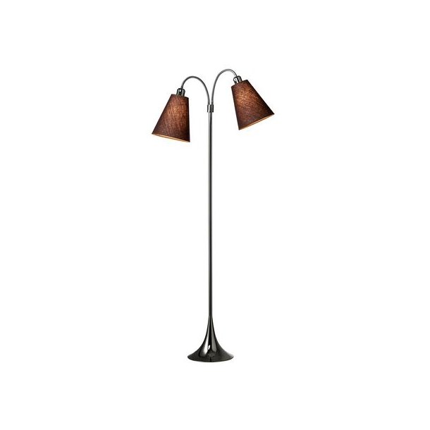 Fodgnger Gulvlampe - Sort Forkromet - Brun - Nielsen Light