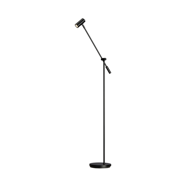 Cato LED Gulvlampe med Lysd�mper - Mat Sort - Belid