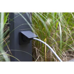 Cuba Bedlampe - Med Stikkontakt - M�rkegr� - Lutec