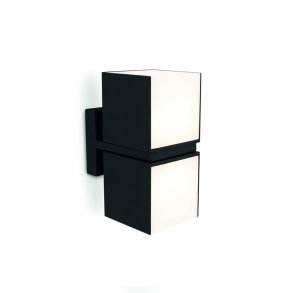 Cuba Dobbelt Vglampe - Sort - Lutec