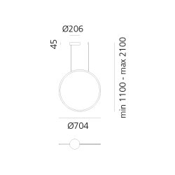 Discovery Vertical 70 - Pendel - Satin Aluminium - Artemide