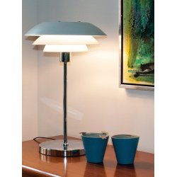 DL31 bordlampe - Hvid - Chrom - Dyberg Larsen
