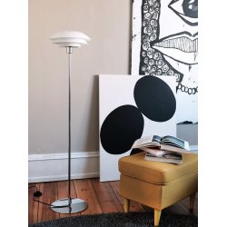 DL31 gulvlampe - Krom / Opal - Dyberg Larsen