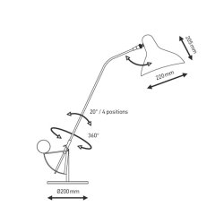 Mantis BS3 bordlampe Sort - DCW ditions Paris