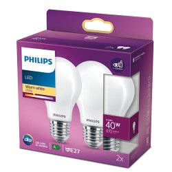 LED Pre - 4,5W (40w) - E27 - 2-Pak - Philips 