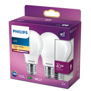 LED Pre - 4,5W (40w) - E27 - 2-Pak - Philips 