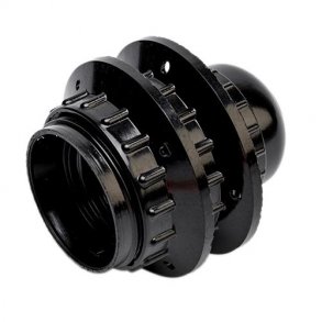 Fatning E27 Sort inklusiv 2 oml�bsringe