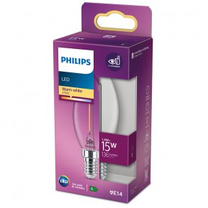LED Pre E14 - 1,4W (15W) - Kerte - Klar - Philips