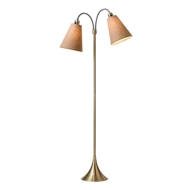 Fodg�nger Gulvlampe - Antik Messing - Lys Nougat/Lys Nougat - Nielsen Light