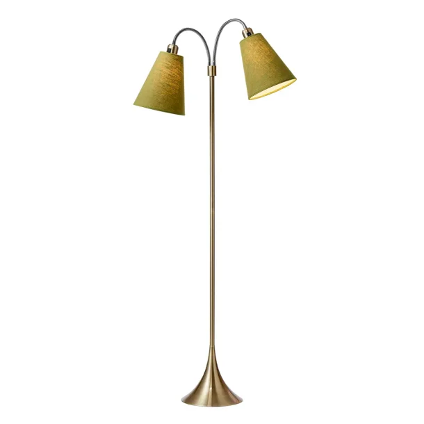 Fodg�nger Gulvlampe - Antik Messing - Lys Armygr�n/Lys Armygr�n - Nielsen Light