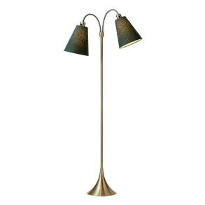 Fodg�nger Gulvlampe - Antik Messing - Skovgr�n/Skovgr�n - Nielsen Light