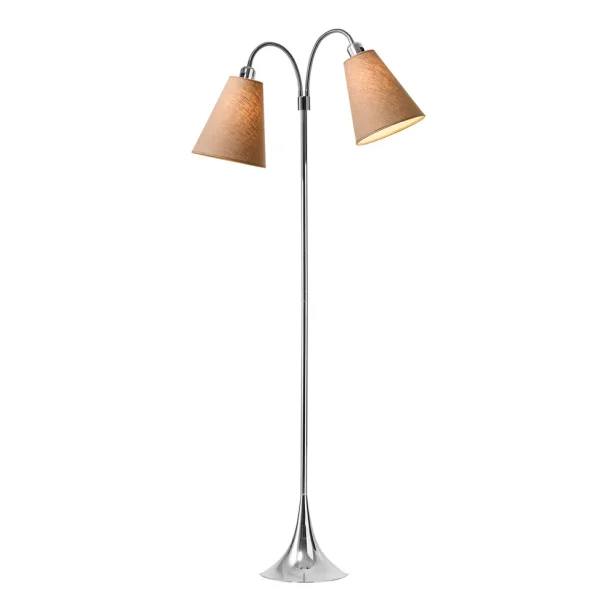 Fodg�nger Gulvlampe - Krom - Lys Nougat/Lys Nougat - Nielsen Light