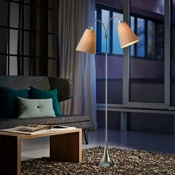 Fodg�nger Gulvlampe - Krom - Lys Nougat/Lys Nougat - Nielsen Light