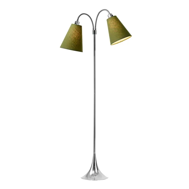 Fodg�nger Gulvlampe - Krom - M�rk Armygr�n/M�rk Armygr�n - Nielsen Light
