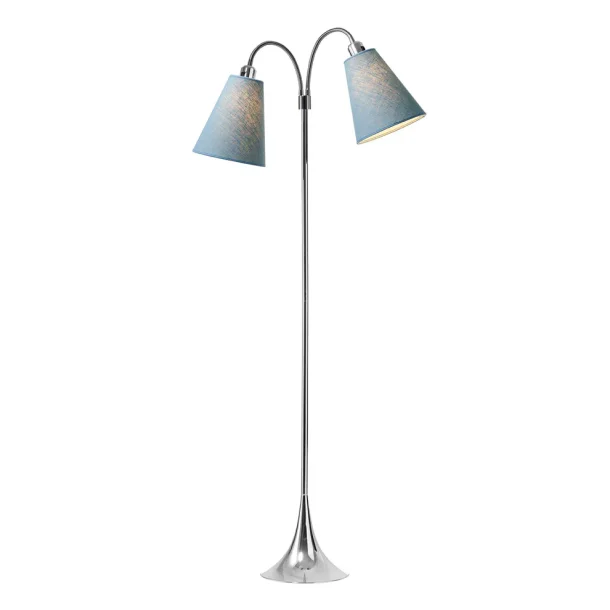 Fodg�nger Gulvlampe - Krom - St�vet Bl�/St�vet Bl� - Nielsen Light