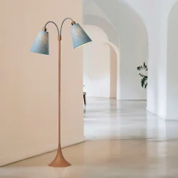 Fodg�nger Gulvlampe - Tr�look - St�vet Bl�/St�vet Bl� - Nielsen Light