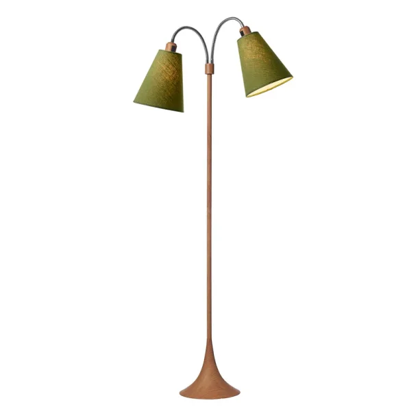 Fodg�nger Gulvlampe - Tr�look - M�rk Armygr�n/M�rk Armygr�n - Nielsen Light