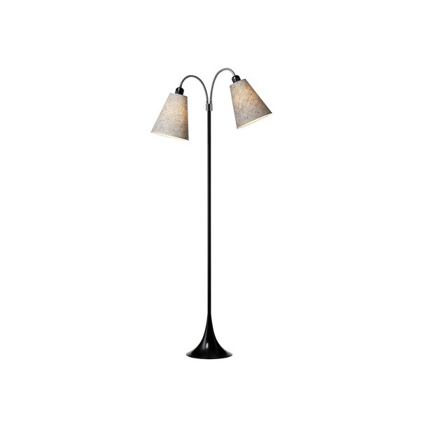 Fodgnger Gulvlampe - Sort/Sort Nistret - Nielsen Light