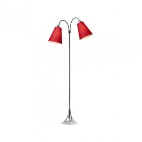 Fodgnger Gulvlampe - Krom/Rd - Nielsen Light