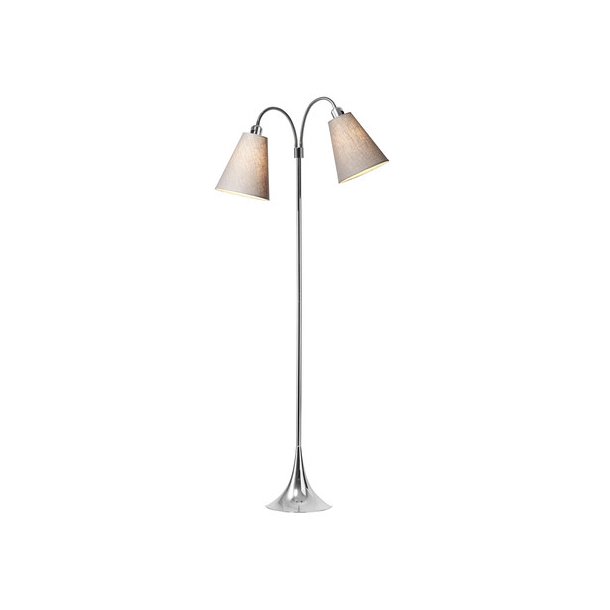 Fodgnger Gulvlampe - Krom/Lysegr- Nielsen Light