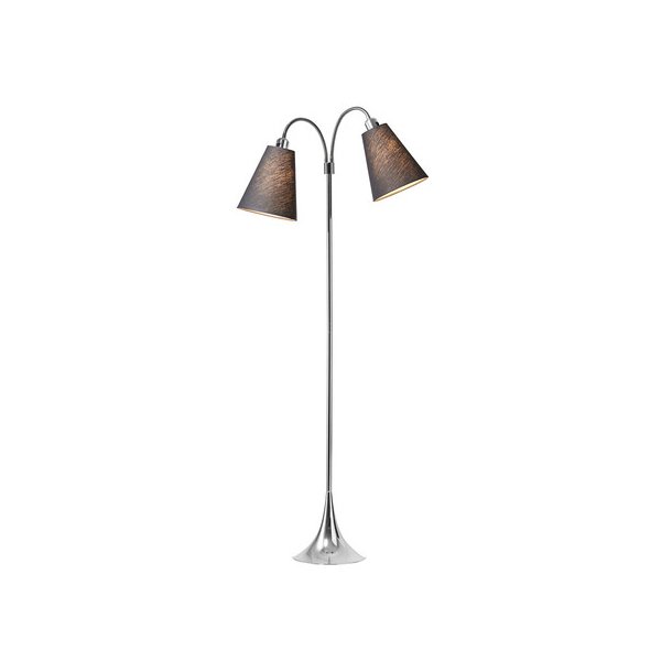 Fodgnger Gulvlampe - Krom/Mrkegr - Nielsen Light