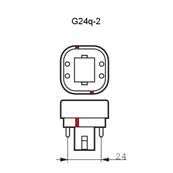 PLD/E kompaktlysstofrr - 4-polet - G24q-2 - 18W - 827 - Unison