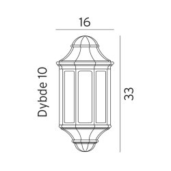 Genova mini - Vglampe 175 - Sort - Norlys