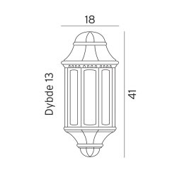 Genova - V&aelig;glampe 170 - Sort - Norlys